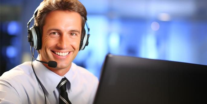 Remote Service-Techniker führt Wartung von IT-Systemen aus der Ferne durch